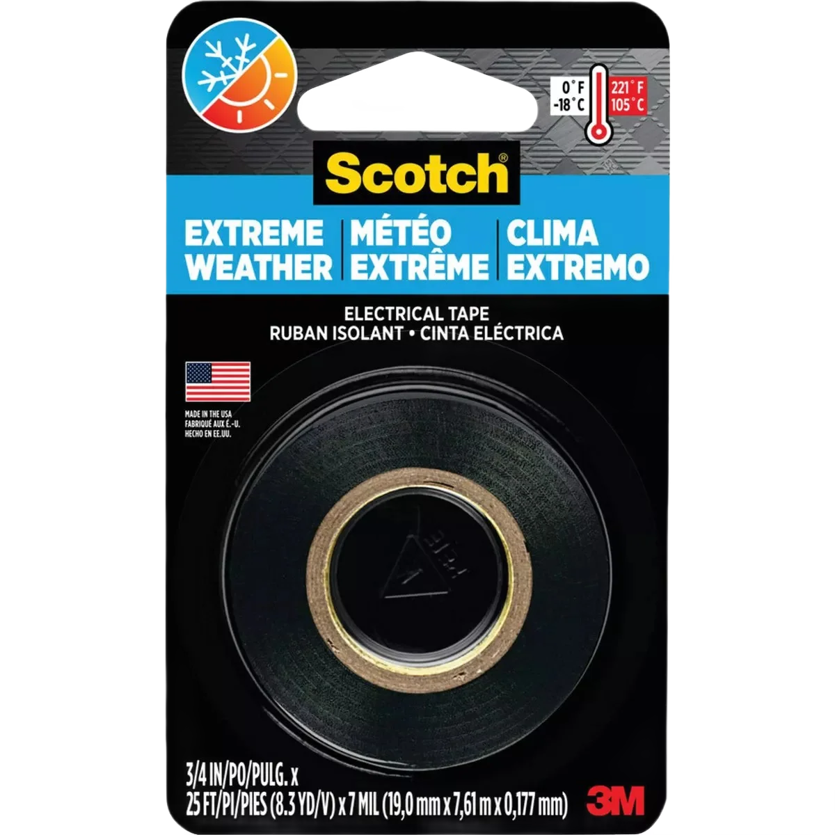 Premium Material Scotch Extreme Weather 3 4 x 25′ Vinyl Electrical Tape Healthy