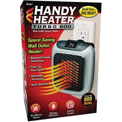 Responsible Handy Heater Turbo 800 Wall Outlet Ceramic Space Heater Reliable