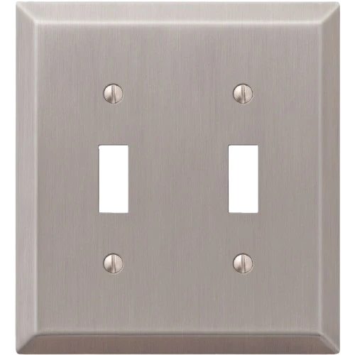 Practical Amerelle Stamped Steel 2-Gang Toggle Switch Wall Plate Brushed Nickel Expertly Made