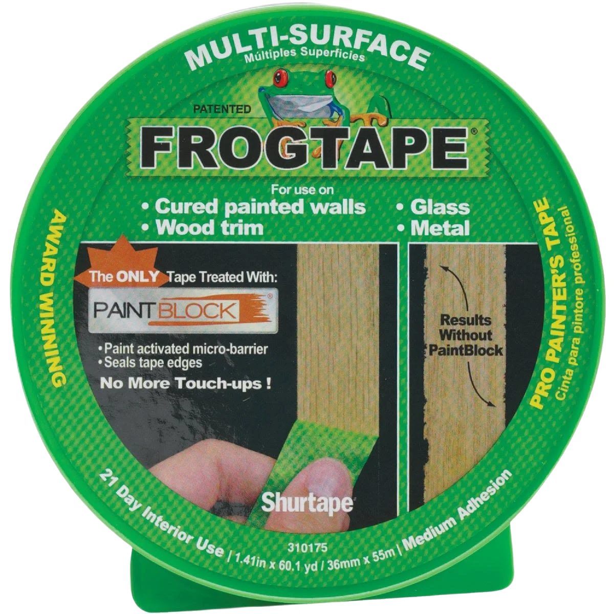 Responsible Frogtape 1.41 in. Green Multi-Surface Masking Tape 60 yd. Professional