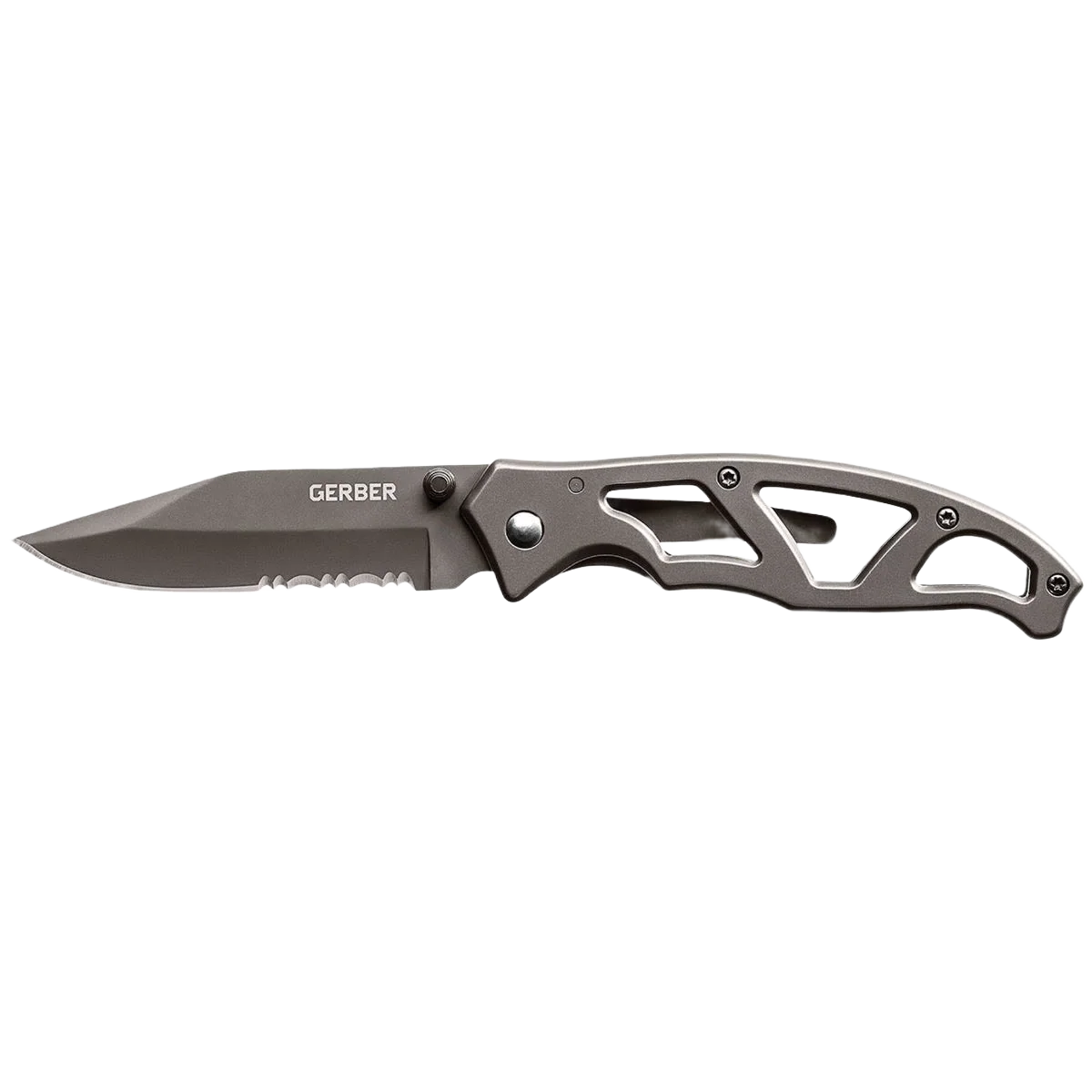 Dependable Gerber Paraframe 1 Black Serrated Folding Knife Genuine