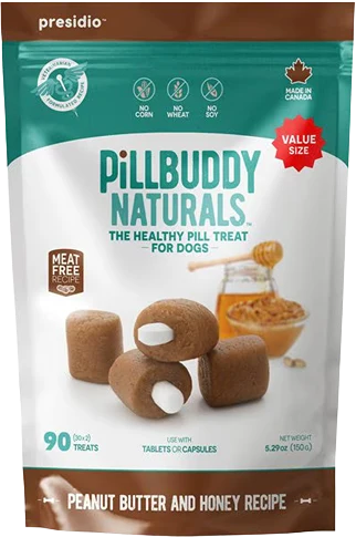 Easy-to-Use Presidio PillBuddy Peanut Butter and Honey Treats for Dogs 90-Count Organic