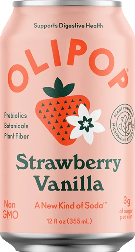 Outstanding Olipop Strawberry Vanilla Prebiotic Soda 12 oz. Practical