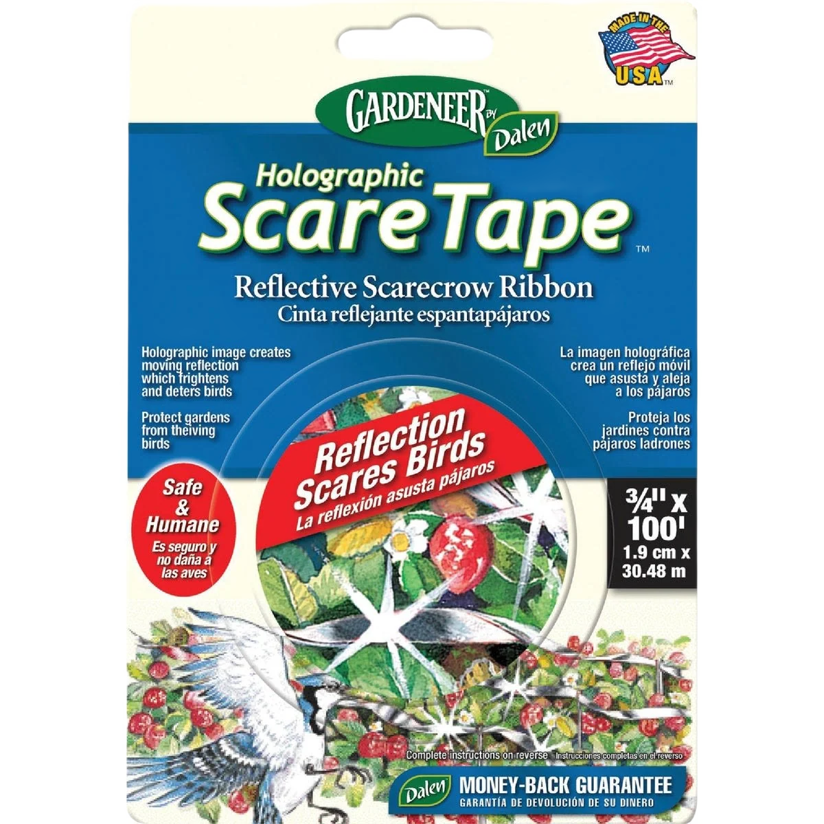 Superior Gardeneer Holographic Scare Tape Bird Deterrent Tape 100 ft. Long-Lasting
