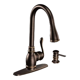 Responsible Moen Mediterranean Bronze One Handle High Arc Pulldown Kitchen Faucet Quality