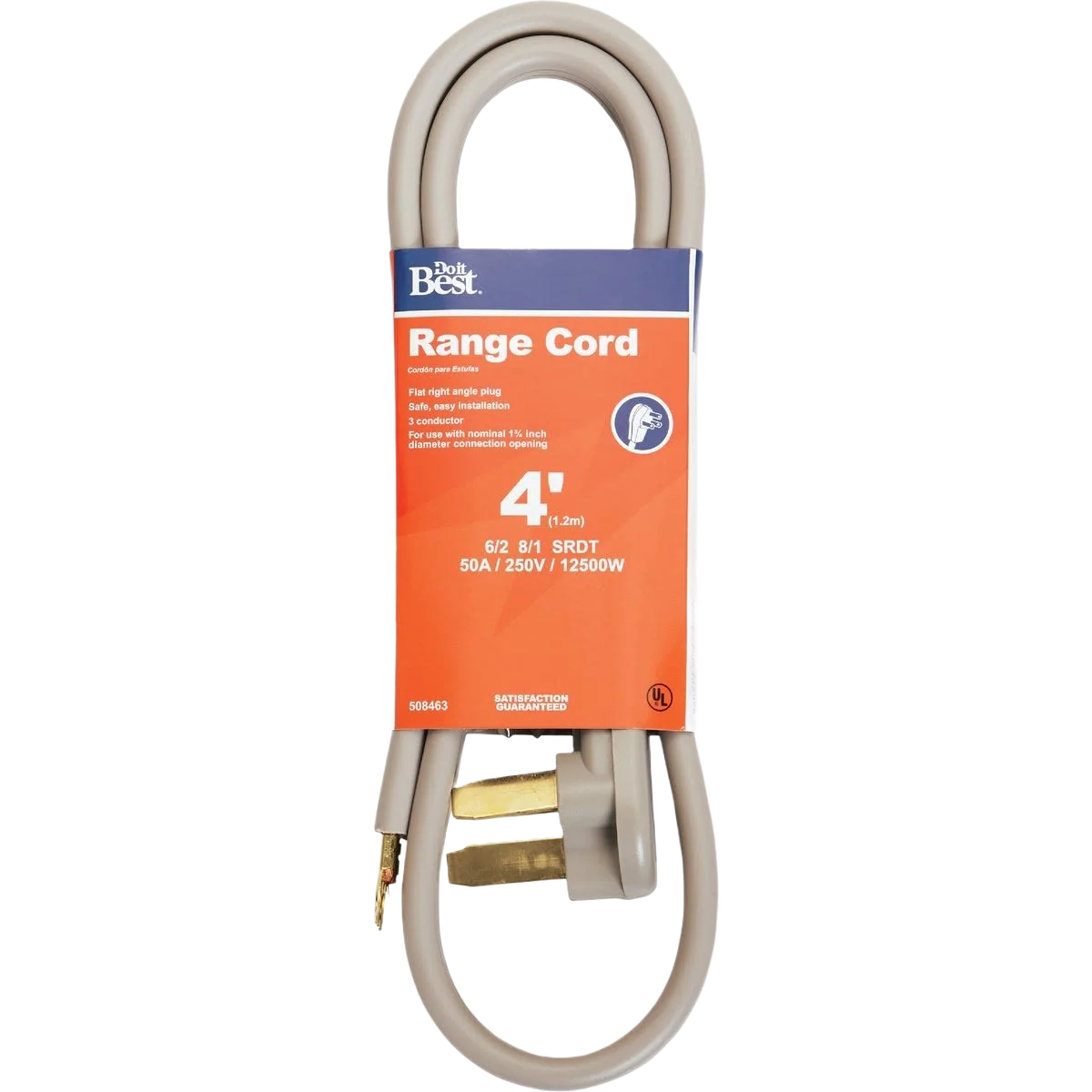 Refined Do it Gray 50A Range Cord 4 ft. Stylish