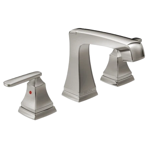 Versatile Delta Ashlyn Stainless Two Handle Widespread Bathroom Faucet with EZ Anchor Crafted