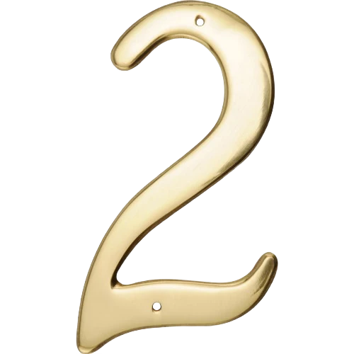Long-Lasting Hillman 4-In. Nail-On Brass House Number 2 Environmentally Friendly