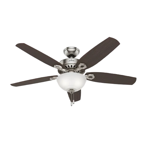 Pure Hunter Builder Deluxe Nickel Brazilian Cherry Ceiling Fan w Light 52 Safe