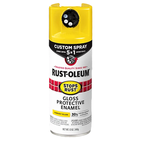 High-Grade Rust-Oleum Protective Enamel w 5-in-1 Spray Gloss Sunburst Yellow Smart