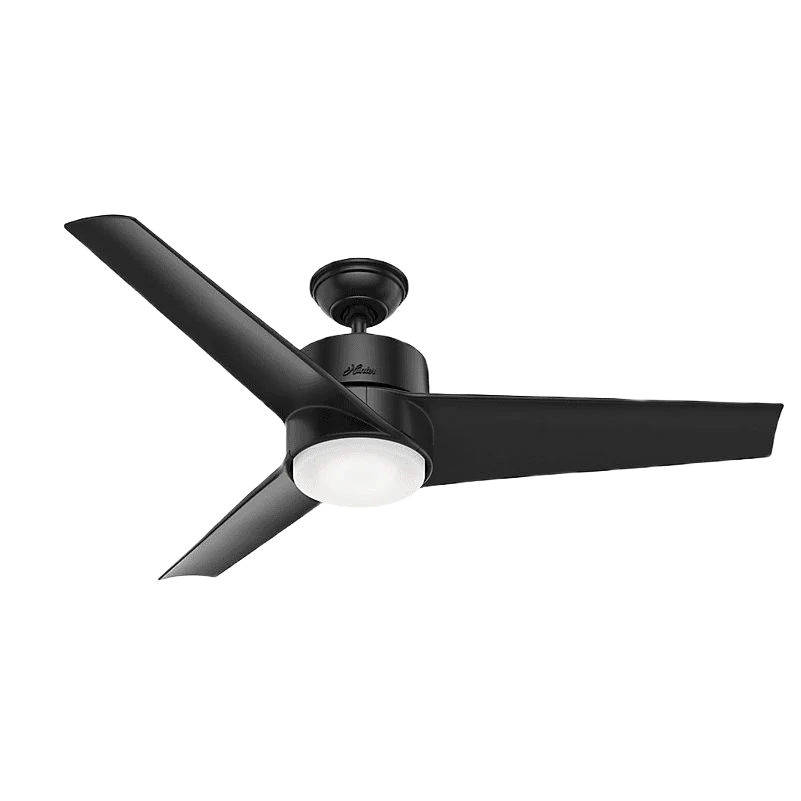 Eco-Friendly Hunter Havoc Matte Black Ceiling Fan with LED Light 54 in. Environmentally Friendly