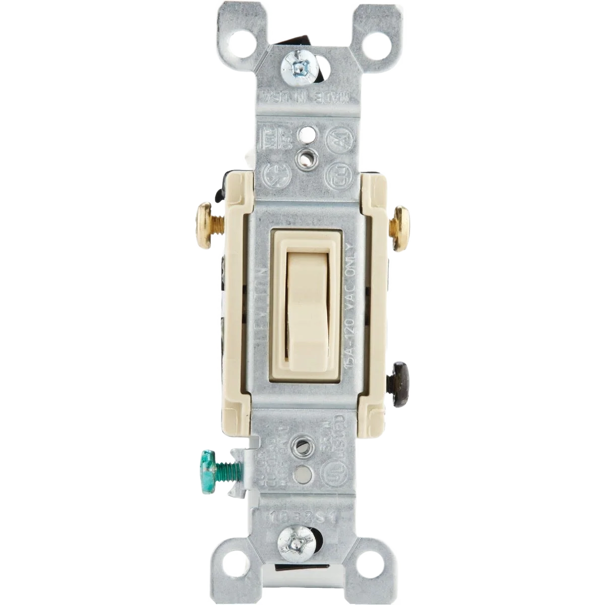 Optimized Leviton Quiet Grounded Toggle Ivory 15A 3-Way Switch Original Design