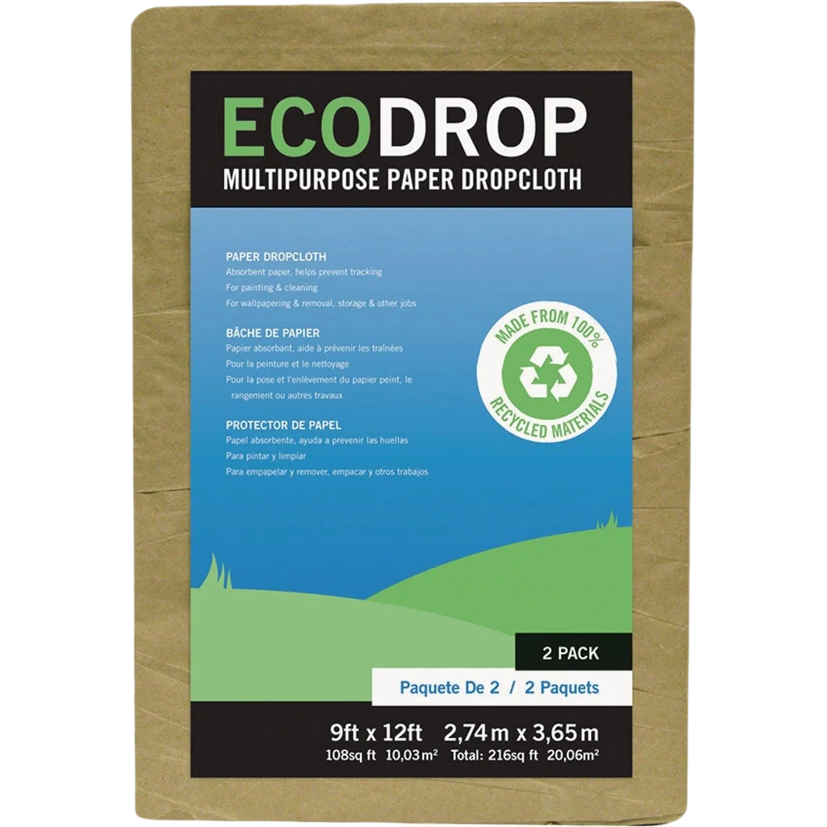 Quality Trimaco Ecodrop Paper Drop Cloth 9 x 12 ft. Modern
