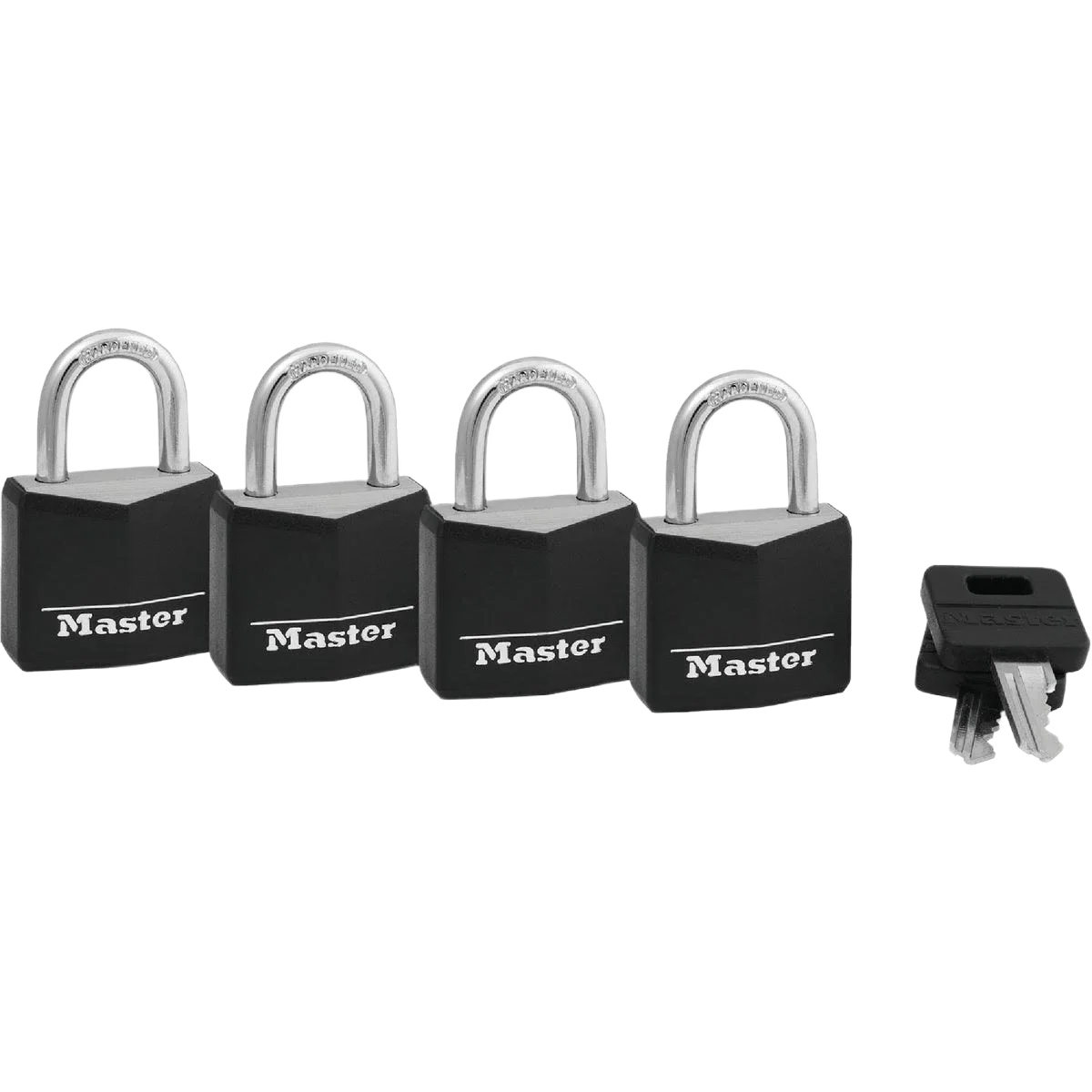 Optimized Master Lock 1-3 16 In. Wide Black Covered Keyed Alike Padlock 4-Pack Pure