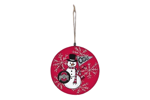 Original Magnolia Lane OSU Metal Snowman Ornament Optimized