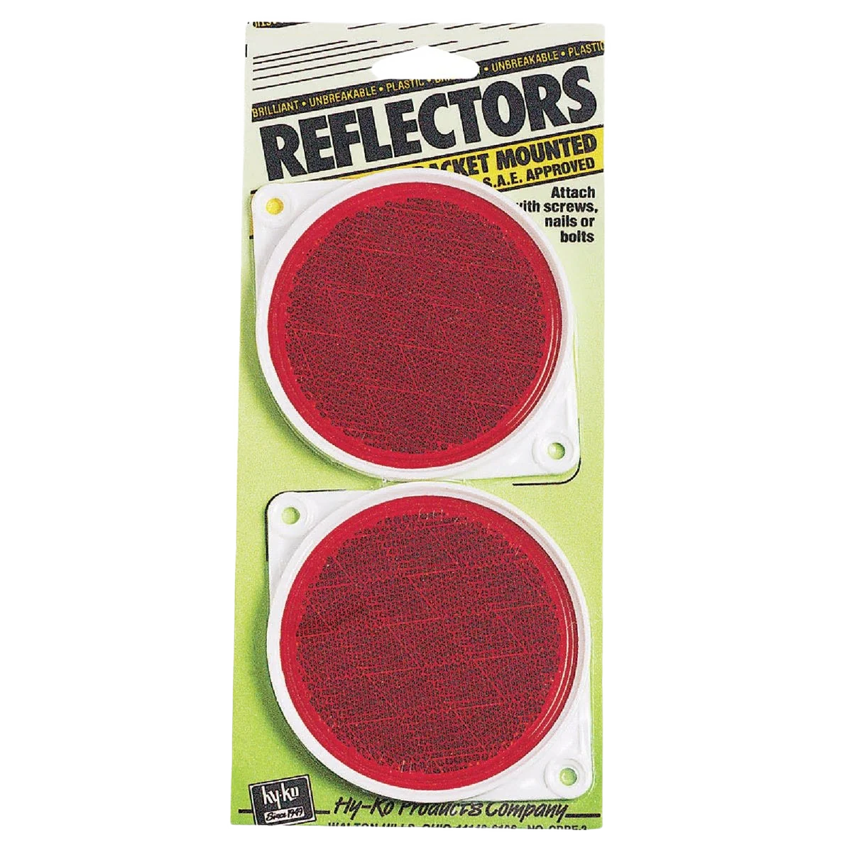 Effective Hy-Ko 3-1 4 In. Dia. Round Red Bracketed Nail-On Reflector 2-Pack Clean