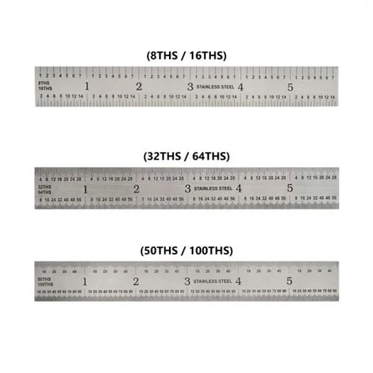 Exceptional Big Horn 6 in. Precision 4R Rigid Stainless Steel Ruler Modern