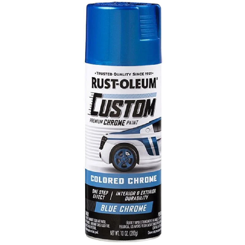Certified Rust-Oleum Custom Blue Chrome Automotive Spray Paint 10 oz. Classic