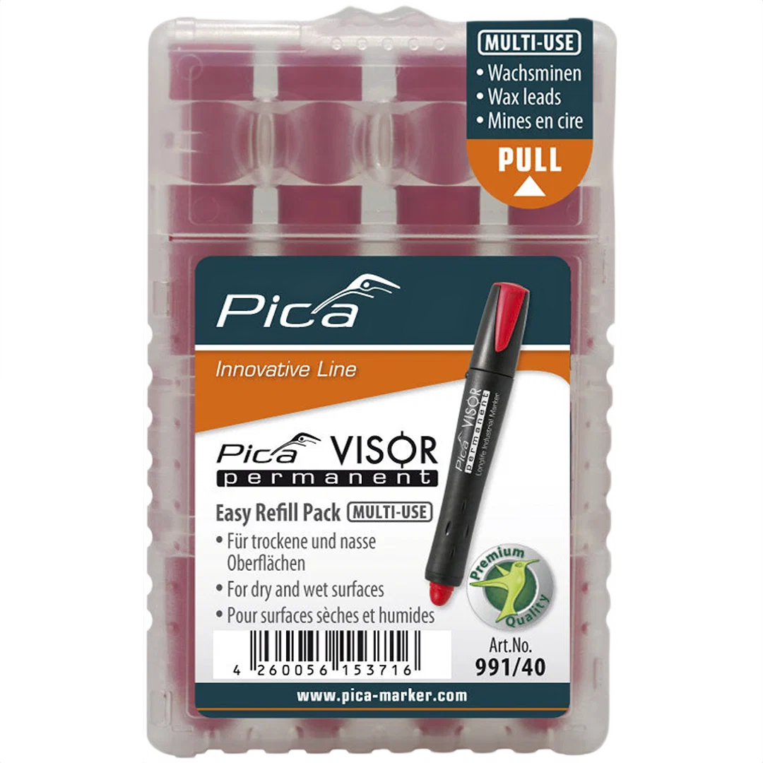 Luxury Pica Visor Red Refills 4PK Smooth