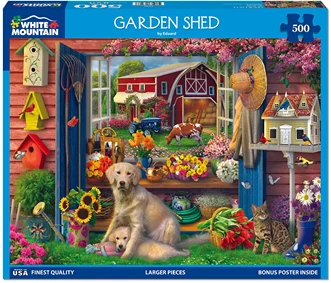 Next-Generation White Mountain Puzzles Garden Shed Puzzle 500 Piece Superior