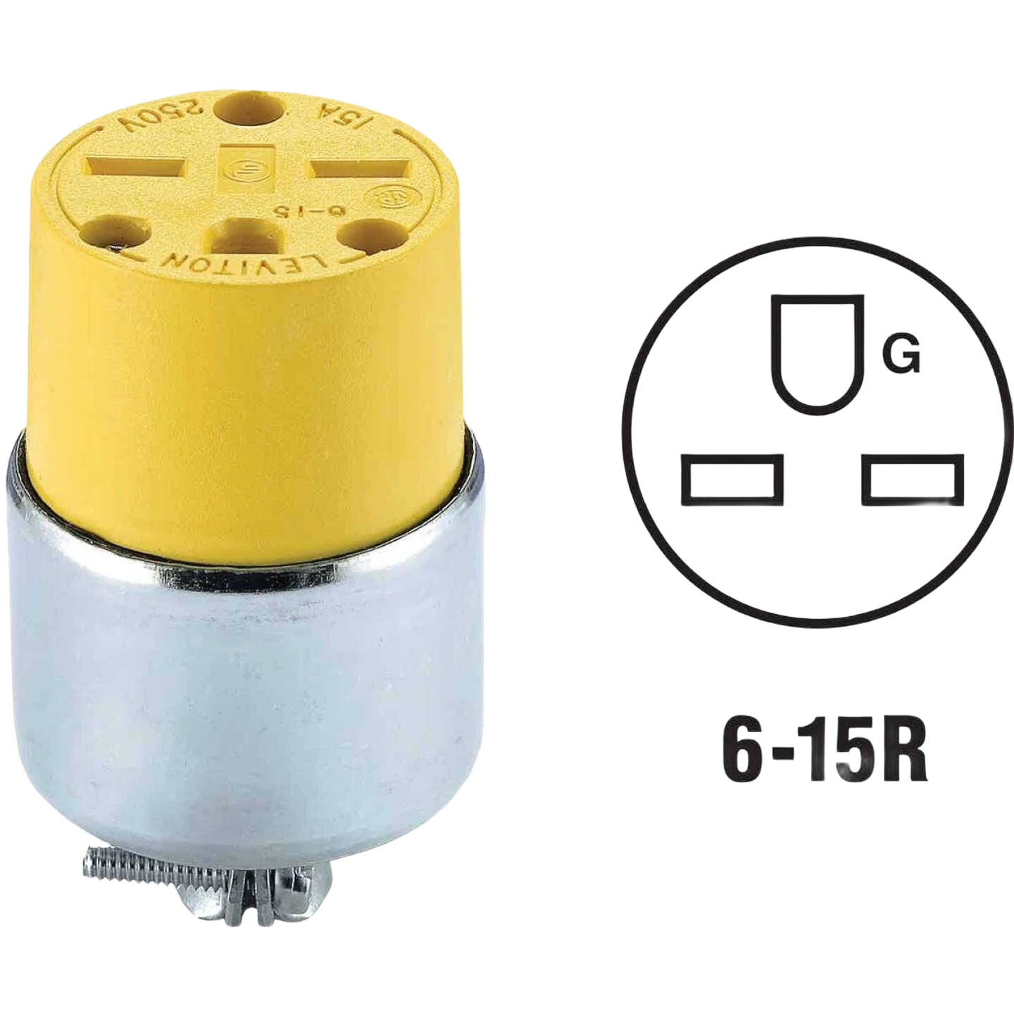 Fine Crafted Leviton 15A 3-Wire 2-Pole Armored Cord Connector Specialty