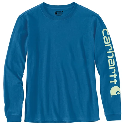 Classic Carhartt Women’s XXL Marine Blue Long Sleeve Graphic Shirt Organic