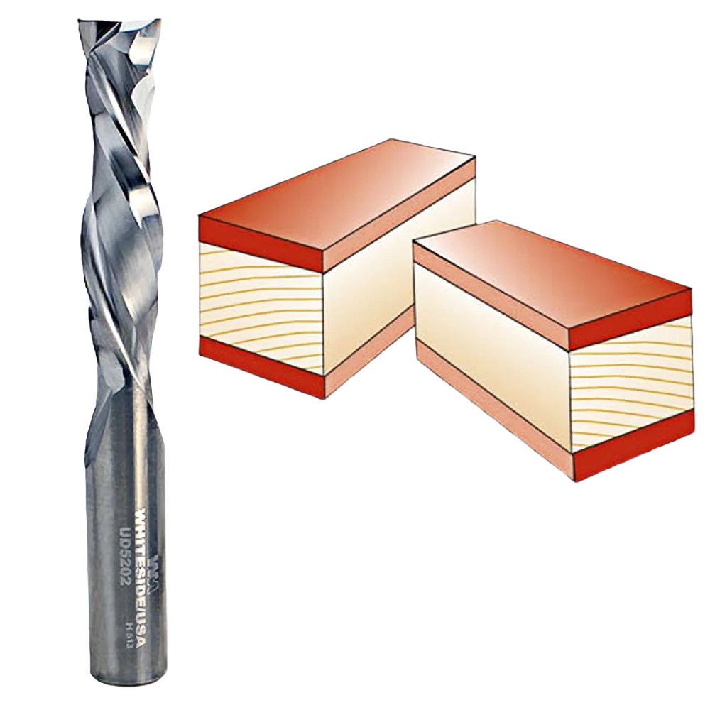 Traditional Whiteside Spiral Up Downcut Bit 1 2 in. SH x 1 2 in. CD x 2 in. CL Carefully Designed