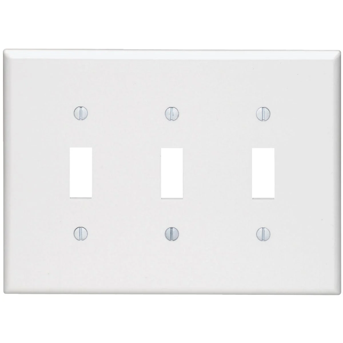 Premium Material Leviton Mid-Way 3-Gang White Toggle Switch Wall Plate Pure