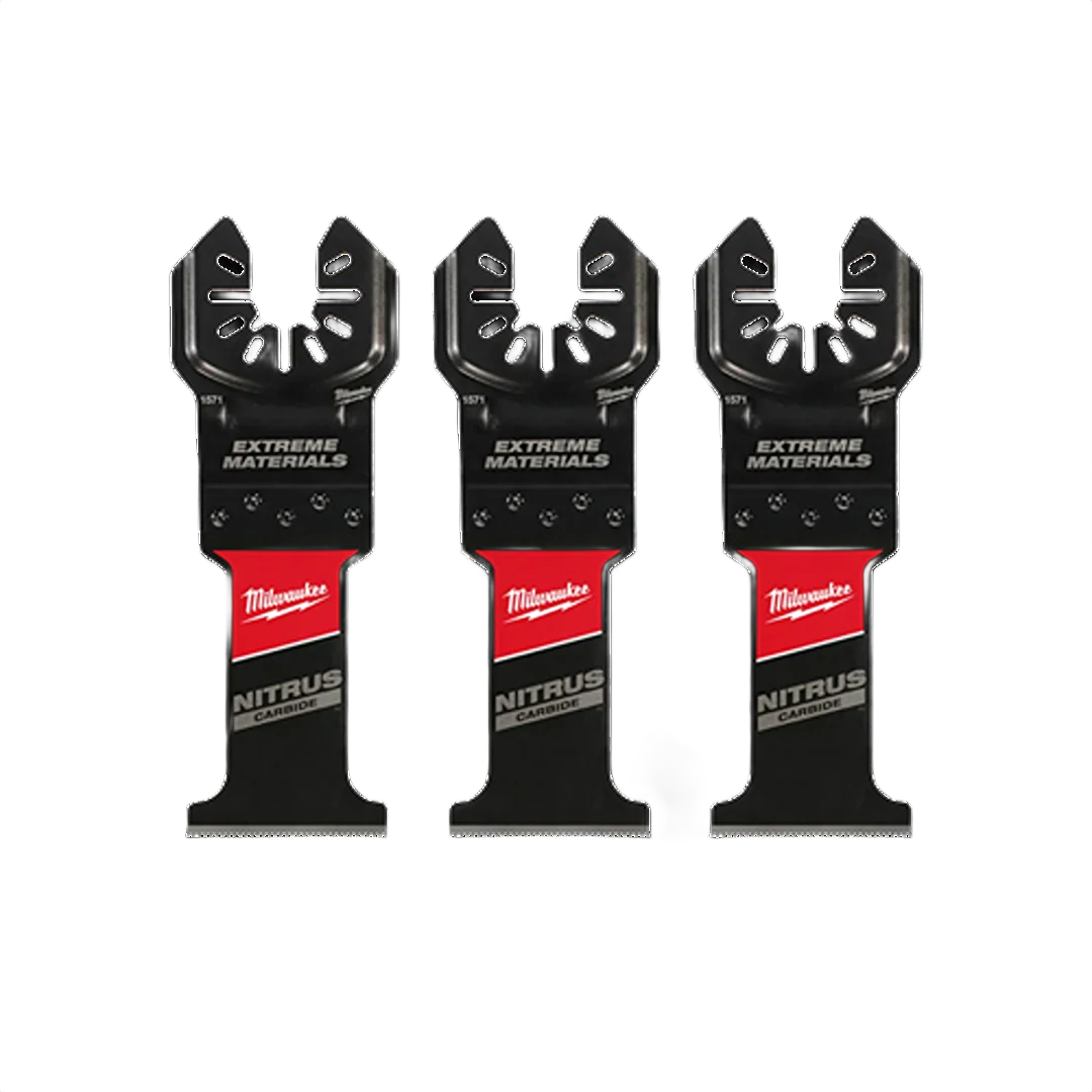Carefully Designed Milwaukee NITRUS CARBIDE™ Open-Lok™ Extreme Materials Multi-Tool Blades 3-Pack High-Performance