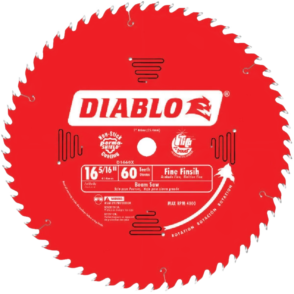 Environmentally Friendly Diablo 16-5 16-In. 60 Tooth Fine Finish Beam Saw Blade Comfortable