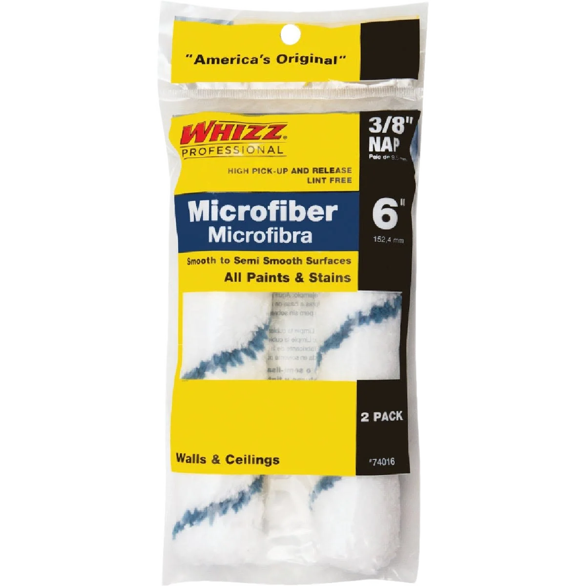Dependable Whizz Xtra Sorb Microfiber Roller Cover 6 x 3 8 in. 2-Pack Quality