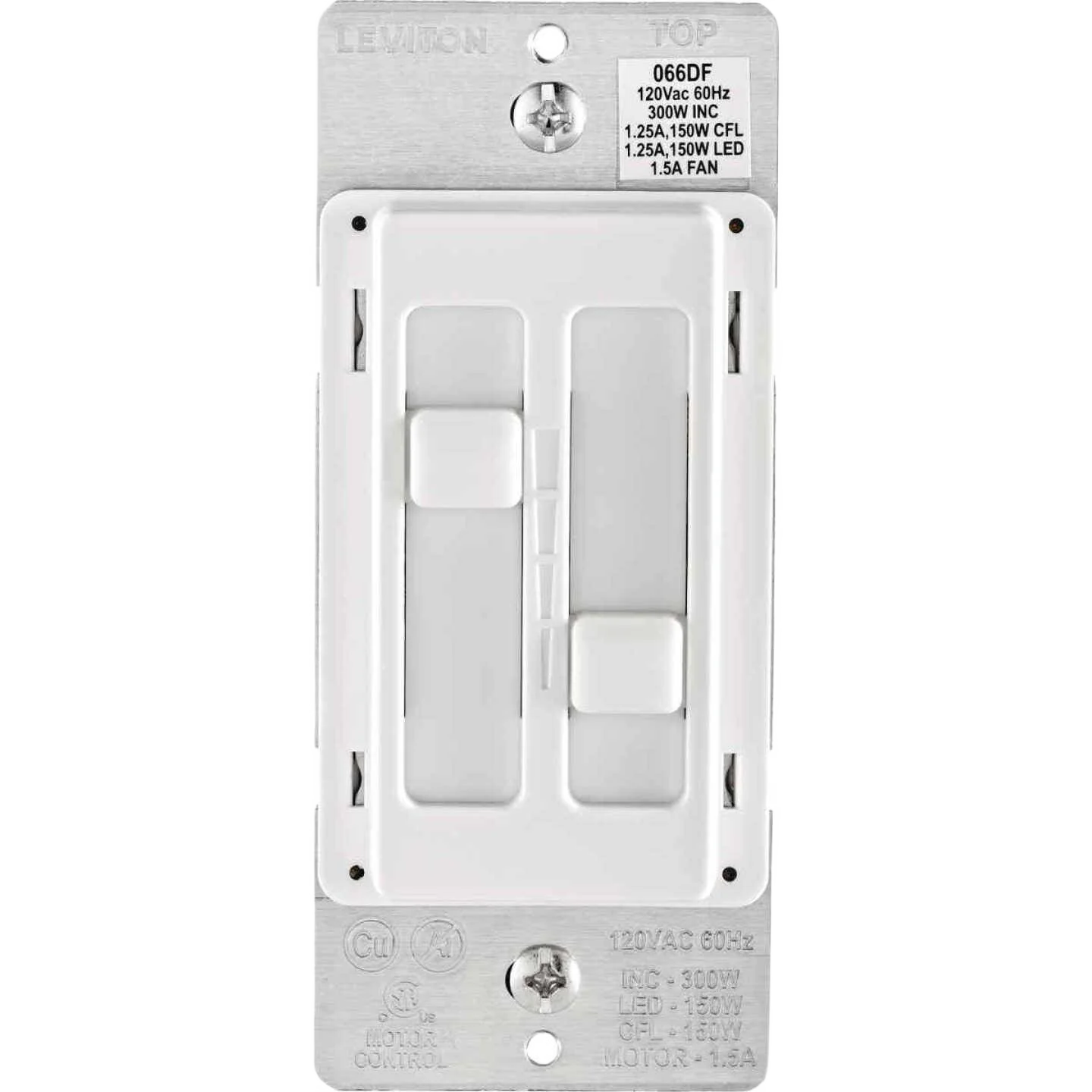 Official Leviton Decora SureSlide Fan Incandescent Slide Dimmer Switch User-Friendly