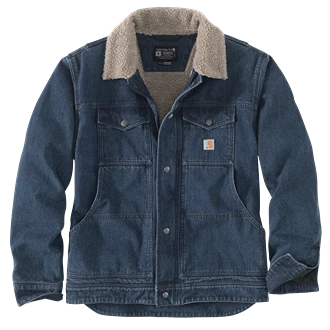 Smooth Carhartt Small Beech Denim Sherpa-Lined Relaxed Fit Jacket Certified