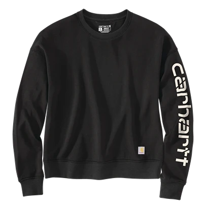 Natural Carhartt Women’s XS Black TENCEL trade Fiber Sleeve Graphic Sweatshirt Recyclable