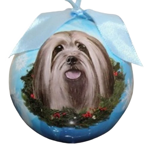Easy-to-Use E S Pets Lhasa Apso Christmas Ball Ornament Smooth