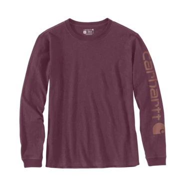 Exceptional Carhartt Women’s XXL Blackberry Heather Loose Fit Long Sleeve Graphic Shirt High-Quality