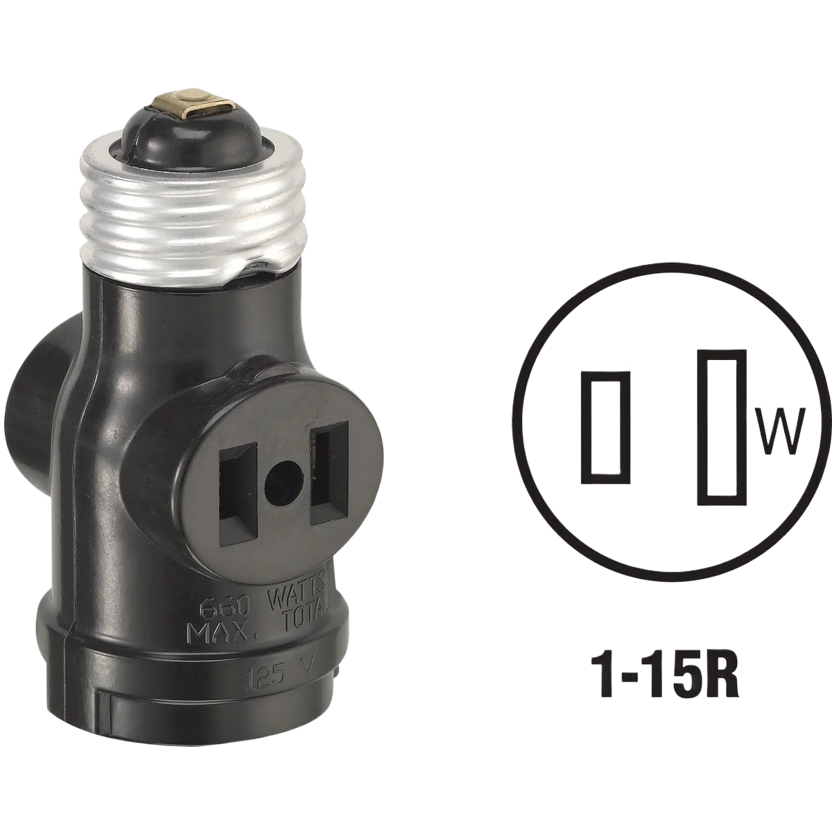 Efficient Leviton Black 125V Socket Adapter Relaxed