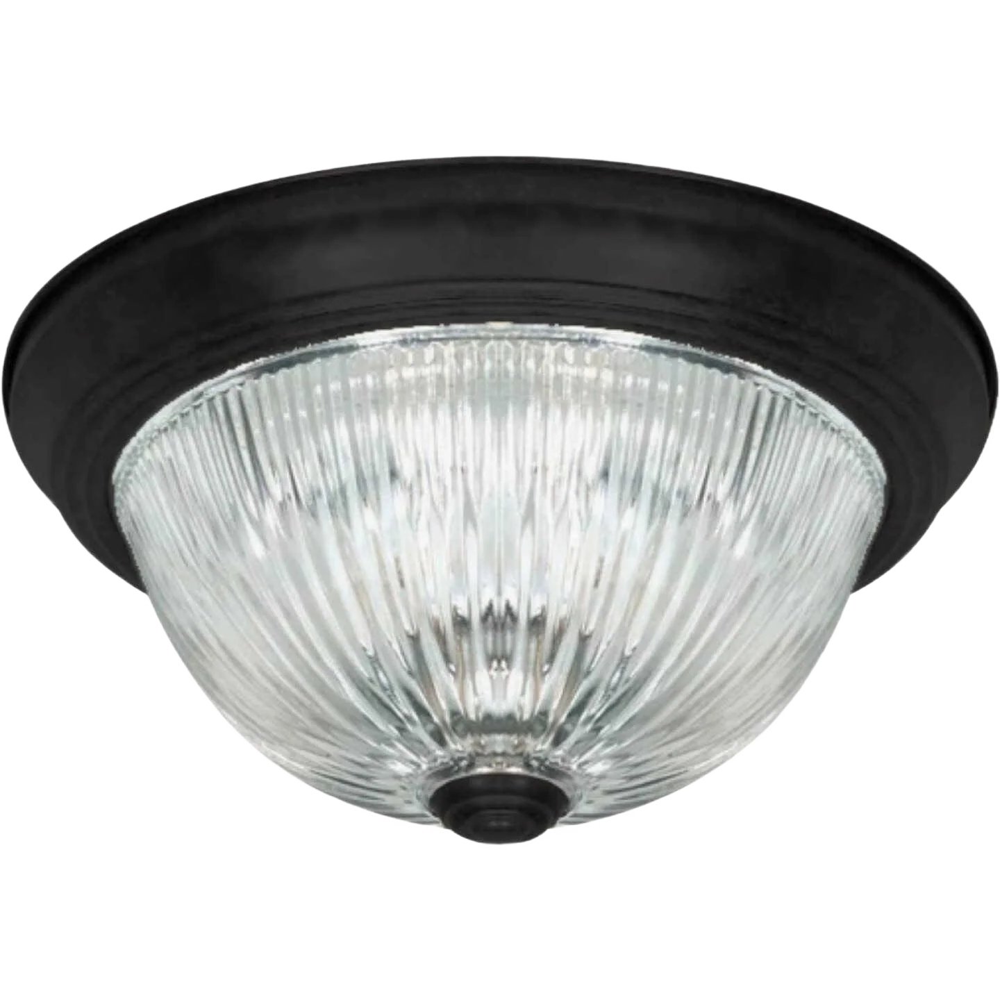 High-End Home Impressions Matte Black with Clear Glass Flush Mount 11 in. Refined