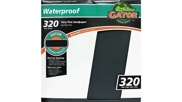 Smooth Gator 9 x 11 Waterproof 320-Grit Very Fine Sandpaper Single Sheet Innovative