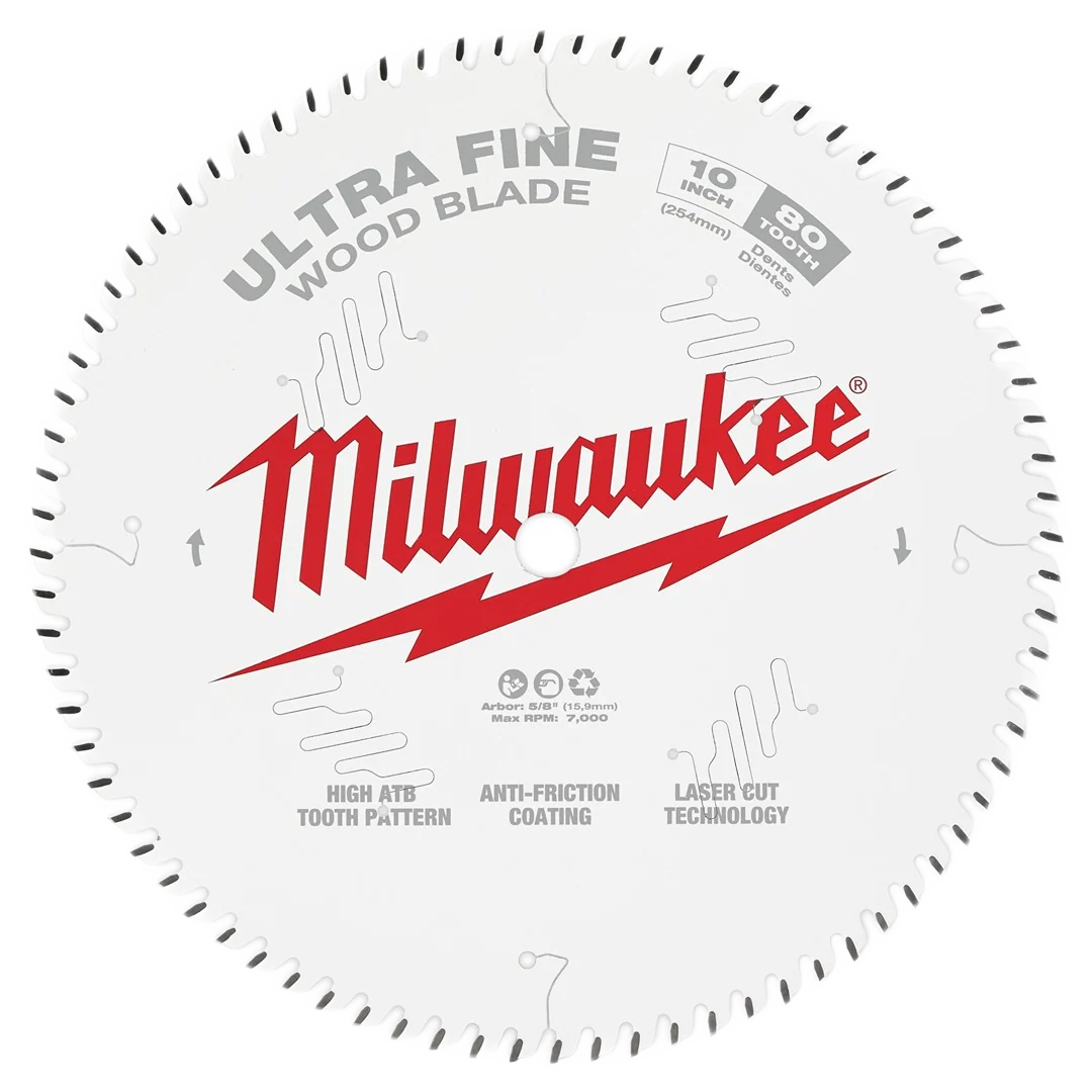 Original Milwaukee 10 80T Ultra Fine Finish Circular Saw Blade Refined