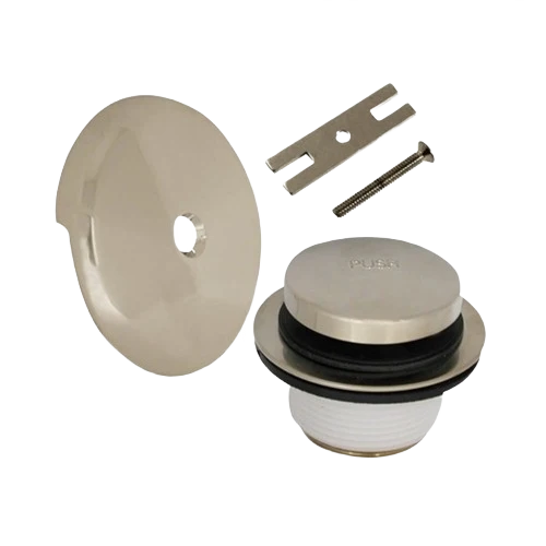 Crafted Danco Touch-Toe Tub Drain Trim Kit with Overflow Brushed Nickel Authentic