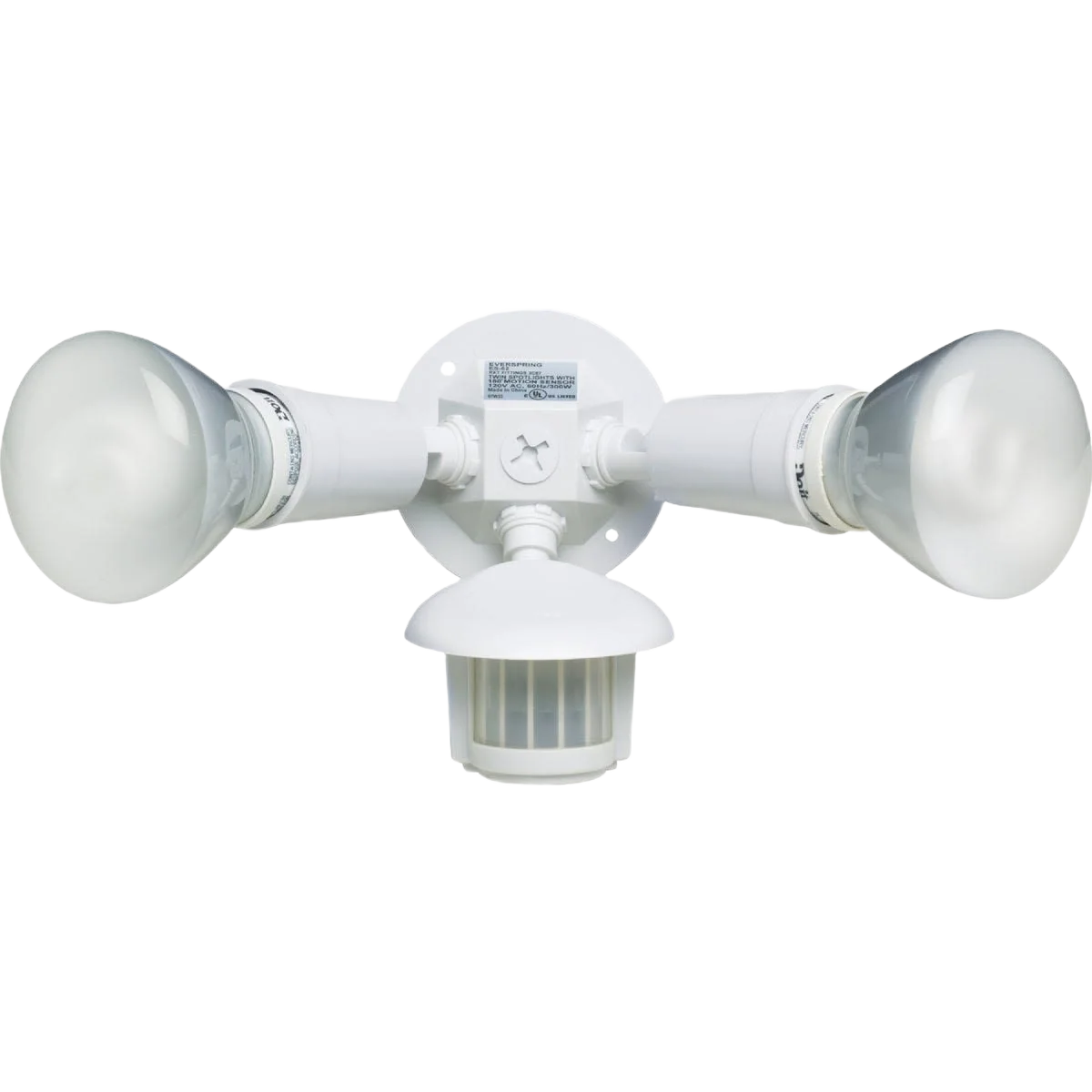 Eco-Friendly Halo White Motion Sensing Dusk to Dawn Incandescent Floodlight Fixture Original Design