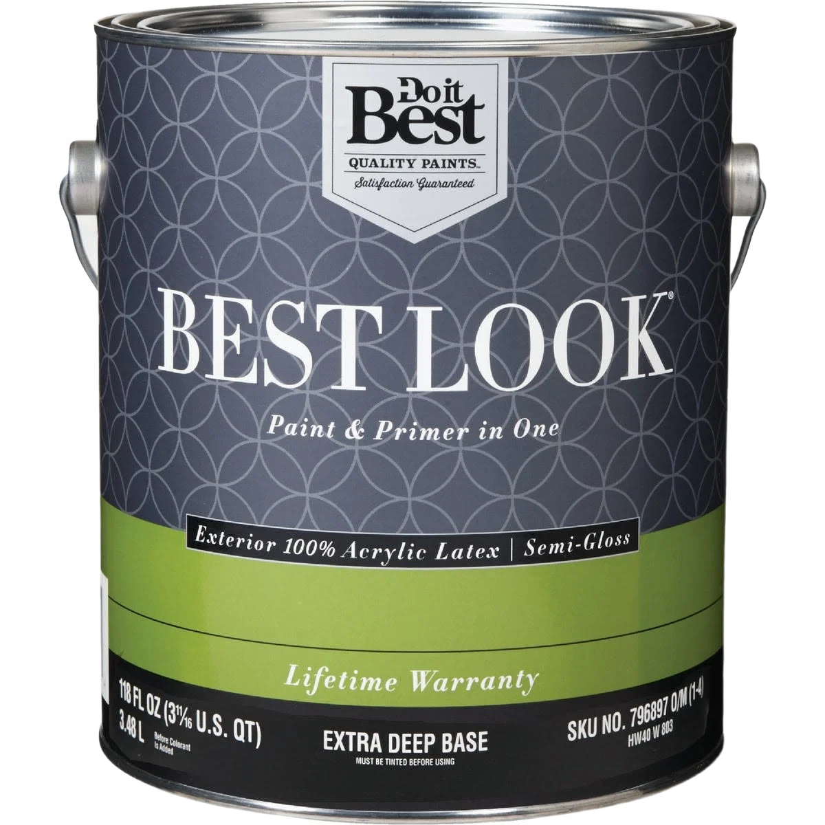Enhanced Look 1-gal. Extra Deep Base Exterior Latex Semi-Gloss Paint Primer In One Fast