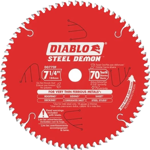 Top-Quality Diablo 7-1 4-In. 70 Tooth Carbide Tipped Metal Saw Blade Innovative
