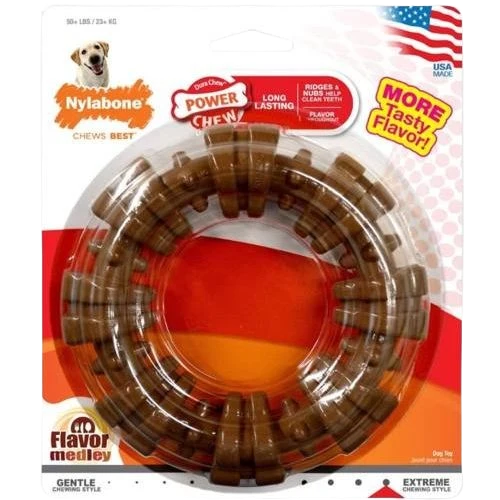 Practical Nylabone Souper Flavor Medley Power Chew Textured Ring Superior