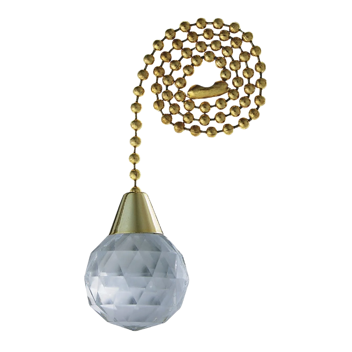 Minimalist Westinghouse Brass Pull Chain with Decorative Prismatic Acrylic Sphere 12 Enhanced
