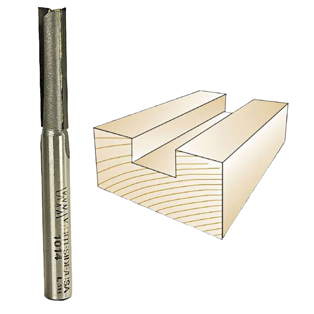 High-Performance Whiteside Straight Bit 1 4 in. SH x 1 4 in. CD x 1 in. CL Clean