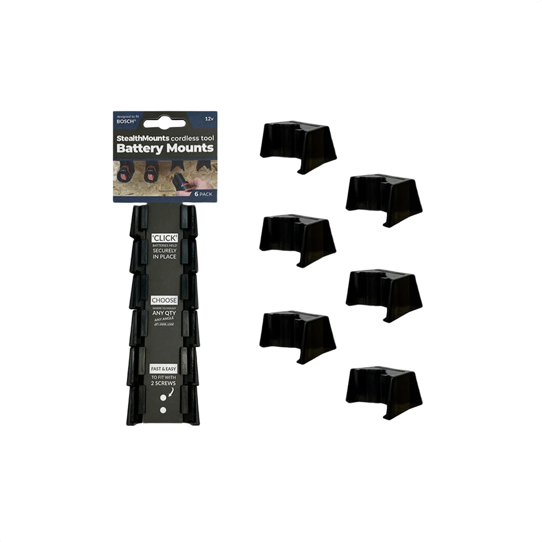Eco-Friendly StealthMounts Bosch 10.8 12V Black Battery Mounts 6-Pack Proven