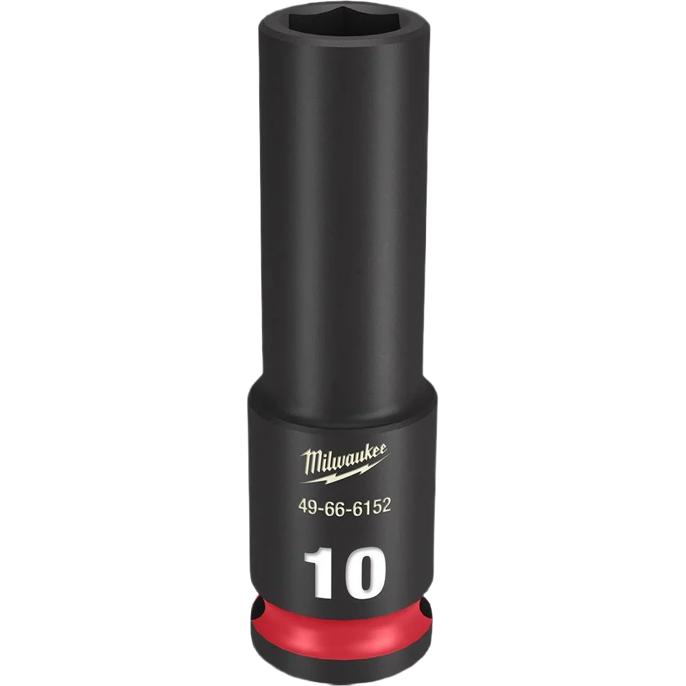 Green Milwaukee SHOCKWAVE™ Impact Duty™ 3 8 Drive 10-mm Deep 6 Point Socket Excellent
