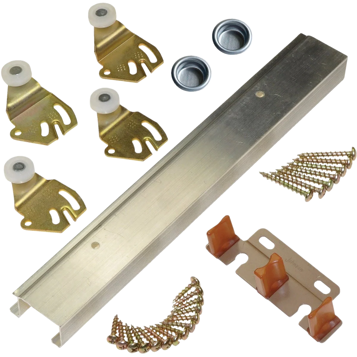 Elite Johnson Hardware Aluminum 60 In. Bypass Door Hardware Set Long-Lasting